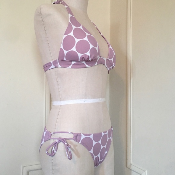 VS Smoky Lilac String Tie Bikini Swimsuit Bottoms - Picture 7 of 9